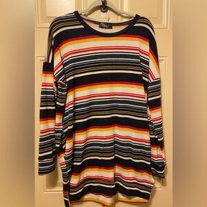 Bybee Striped Tunic Sweater Size Large